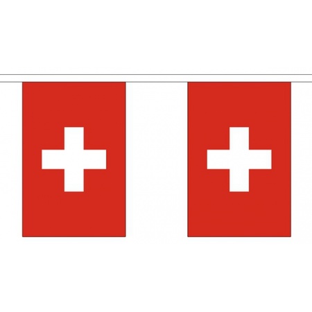 Zwitserland vlaggenlijn van stof 3 m