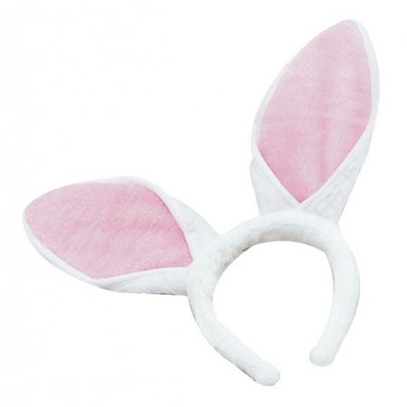 Bunny headband white and pink