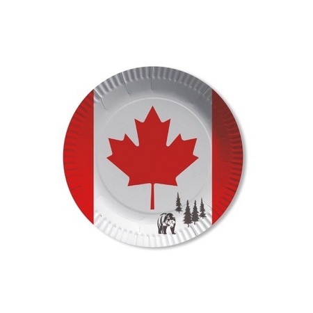 Canada vlag thema wegwerp bordjes 24x stuks