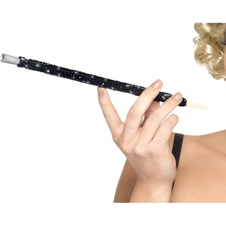 Cigarette holder with sequins - black - roaring twenties theme party