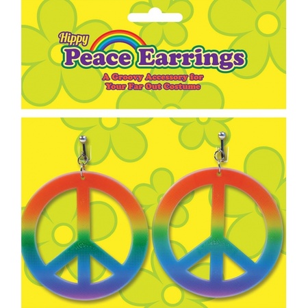 Carnaval Sixties/Hippie/Flower Power Peace oorbellen