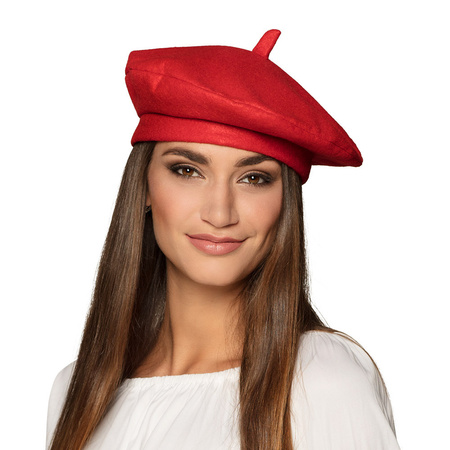 Boland Carnaval hat - French baret - red - men/woman - polyester