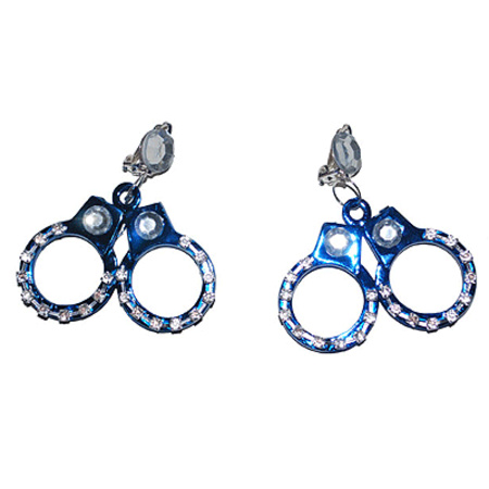 Carnaval earrings police - handcuffs