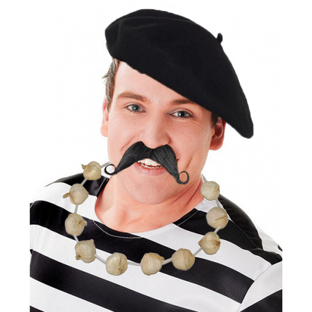 Party carnaval set complete - French dude - hat and tash - for adults