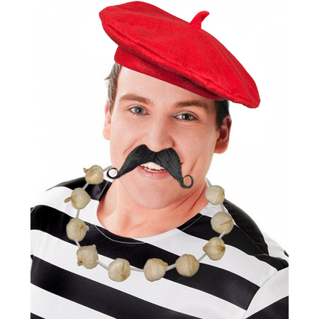 Party carnaval set complete - French dude - hat and tash - for adults