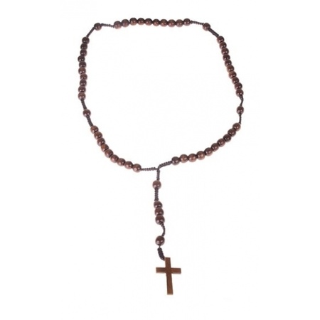 Carnaval jewelry - Rosary necklace of wood for priests/nuns