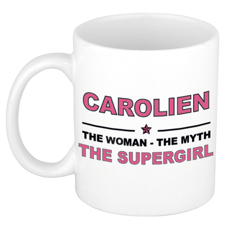 Carolien The woman, The myth the supergirl collega kado mokken/bekers 300 ml