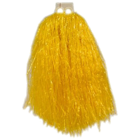 Cheerballs/pompons for cheerleaders - 1x - yellow - size 33 cm