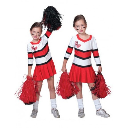 Cheerleader jurkjes rood met wit