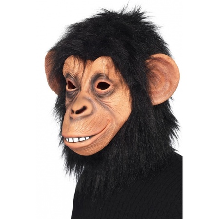 Zwart chimpansee masker latex