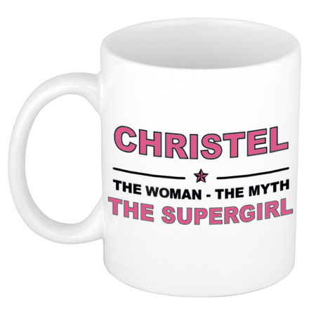 Christel The woman, The myth the supergirl collega kado mokken/bekers 300 ml