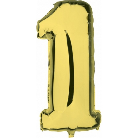 Sweet 16 golden foil balloons 88 cm age/number 16 years