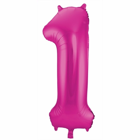 Cijfer 16 ballon roze 86 cm