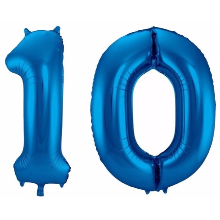 Number 10 balloon blue 86 cm