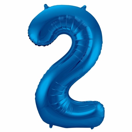 Cijfer 20 ballon blauw 86 cm