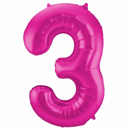 Number 3 balloon pink 86 cm