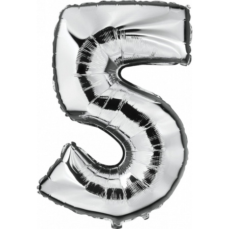 65 years silver foil balloons 88 cm age/number