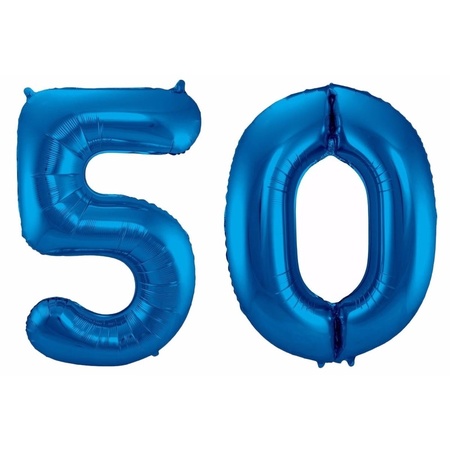 Number 50 balloon blue 86 cm