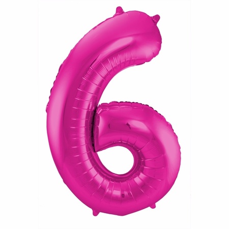 Number 6 balloon pink 86 cm