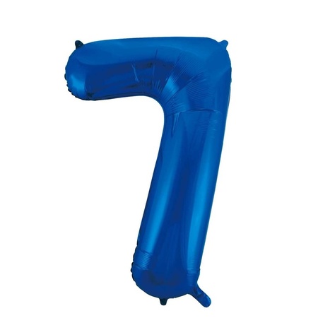 Cijfer 7 jaar folie ballon blauw van 86 cm