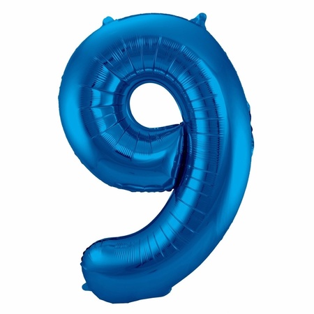 Cijfer 90 ballon blauw 86 cm