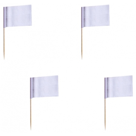 Cocktail flag picks blank - 500x - white - 8cm