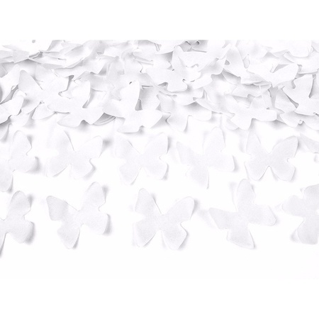 Confetti shooter white butterflies 40 cm
