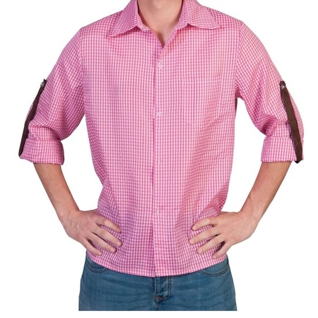 Roze cowboy overhemd met ruitjes