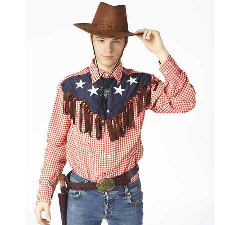 Cowboy hoed voor volwassenen - bruin - suede look