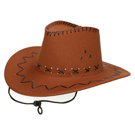 Brown cowboy hat - suede look