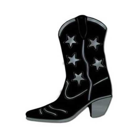 Cowboy boot decoration black 40 cm