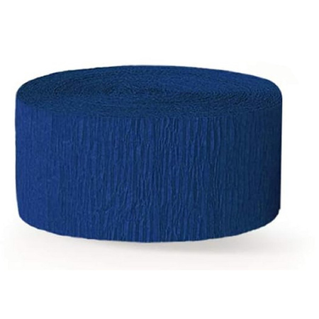 Crepe papier rol - 1x - navy blauw - 200 x 5 cm - brandvertragend