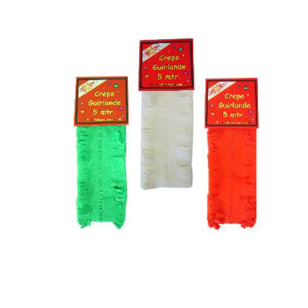 Crepe paper guirlande green white red
