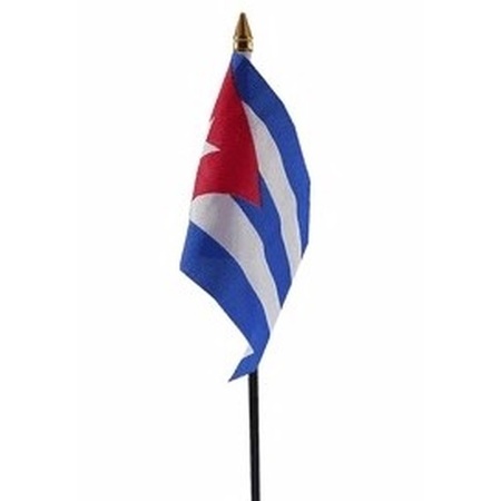 Cuba table flag 10 x 15 cm with base