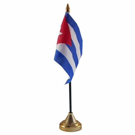Cuba table flag 10 x 15 cm with base