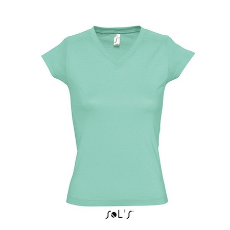 Ladies t-shirt v-neck mint green