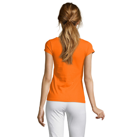 Ladies t-shirt v-neck orange