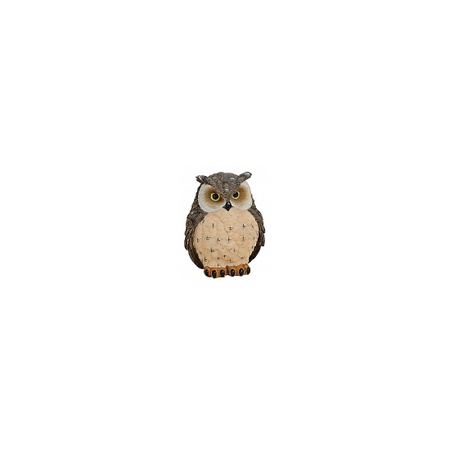 Decoration eagle owl dark brown 11 cm
