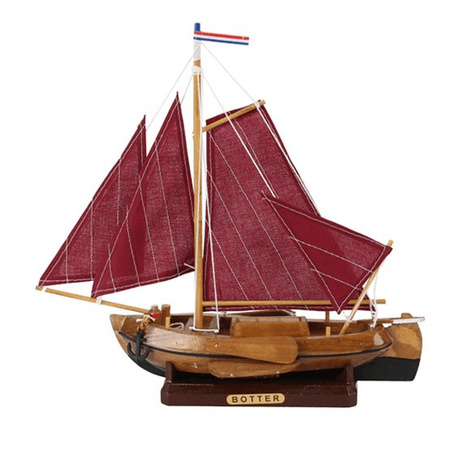 Decoratie miniatuur model Hollandse vissersboot 25 cm