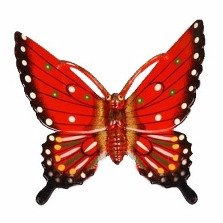 slaap Zij zijn bolvormig Vlinders artikelen, Decoratie vlinder rood 11 cm kunststof,  Feestartikelen-shop.nl