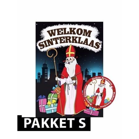Deurposter met 50 onderzetters Sinterklaas
