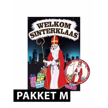 Deurposter met 75 onderzetters Sinterklaas