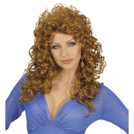 Brown blonde ecurly wig for women