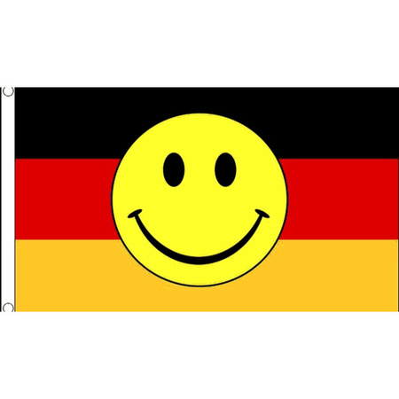 German flag with smiley 90 x 150 cm