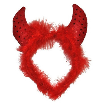 Devil hairband with feathers and sequins