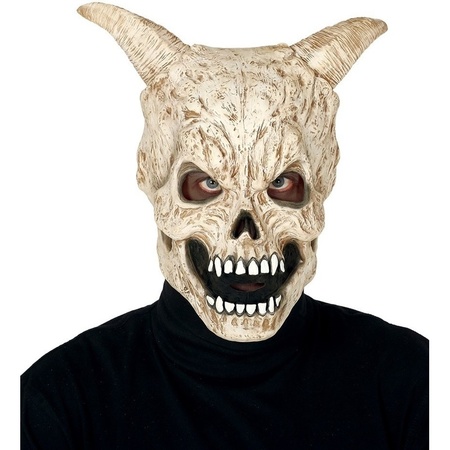 Duivel schedel met hoorns horror masker van latex
