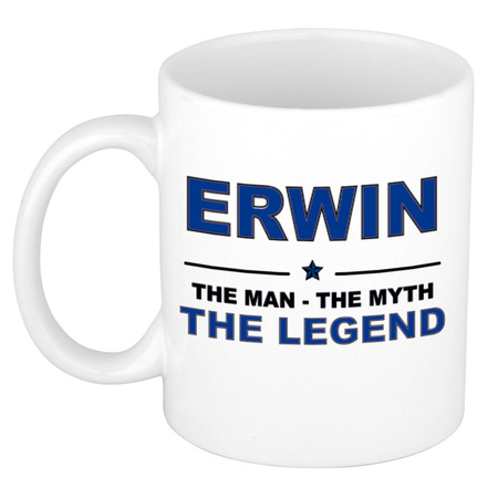 Erwin The man, The myth the legend collega kado mokken/bekers 300 ml
