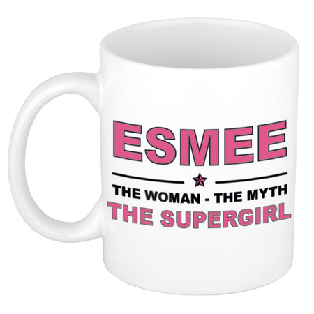 Esmee The woman, The myth the supergirl collega kado mokken/bekers 300 ml