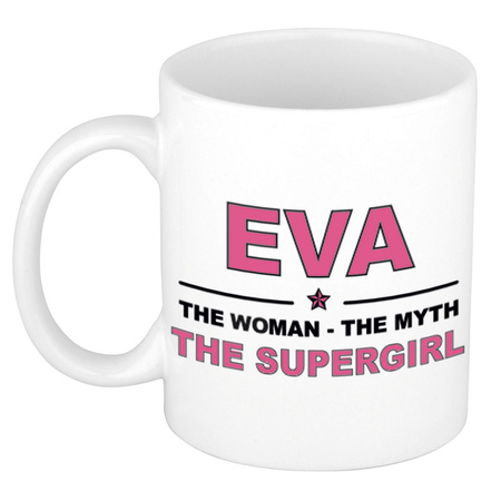 Eva The woman, The myth the supergirl collega kado mokken/bekers 300 ml