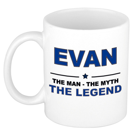 Evan The man, The myth the legend collega kado mokken/bekers 300 ml